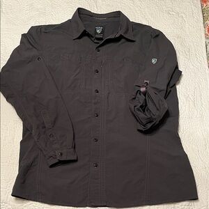 KUHL Medium Men's Dark Gray Button-down Long Sleeve Outdoor Shirt